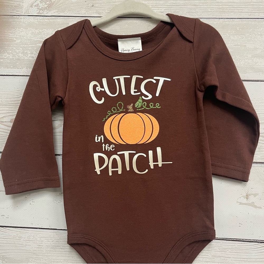 'Cutest in the Pumpkin Patch' Fall Halloween Bodysuit Multiple Sizes | NWT